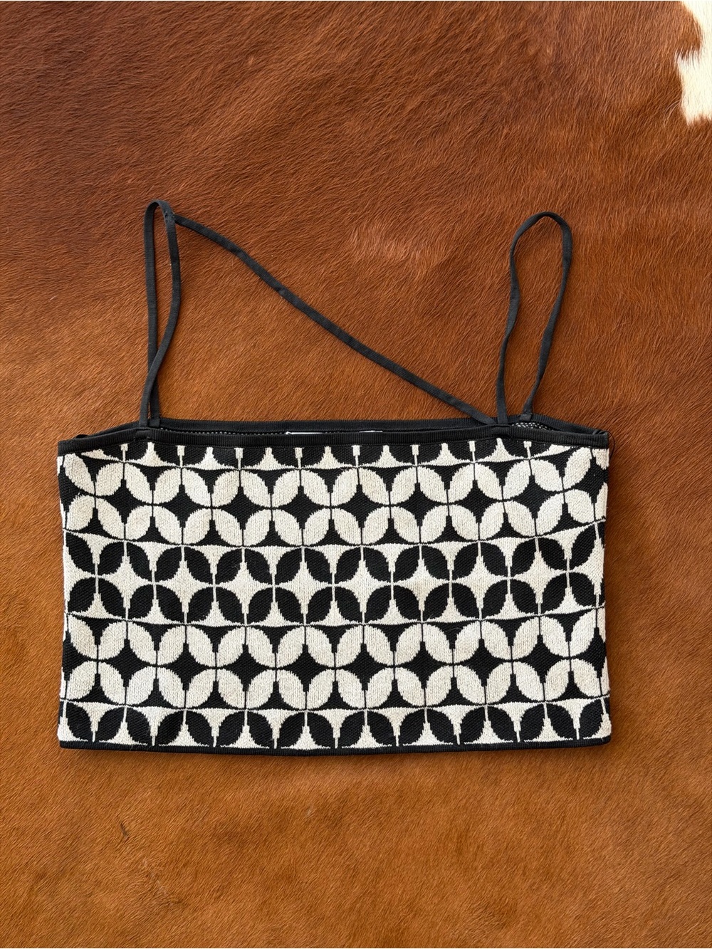 Zara geometric knit crop top size S